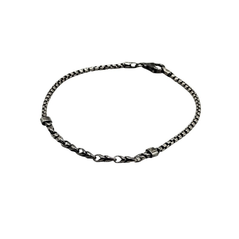 bracciale in argento rutenio da 21 cm mod. ncbr1465 [77527800]