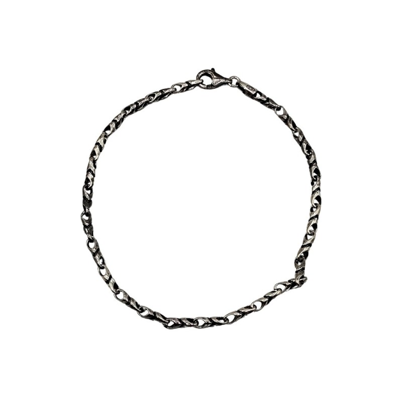 bracciale in argento rutenio da 21 cm mod. ncbr1719 [afd24ace]