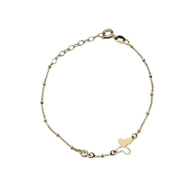 bracciale in argento dorati con farfalla e zircone mod. ncbr707 [63e58d01]