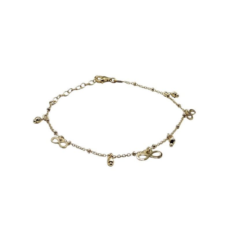 bracciale in argento dorato con charms infinito mod. ncbr918 [e6172925]