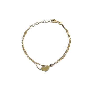 bracciale in argento 2 fili con cuore mod. ncbr927 [23f53940]