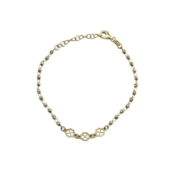 bracciale in argento dorato con quadrifogli mod. ncbr981 [e4ddb30f]