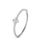 Bracciale rigido con motivo floreale definito da zirconi e fiore centrale crystal mod. xb1048 [0453bff0]