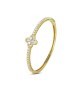 Bracciale rigido placcato oro giallo con motivo floreale definito da zirconi e fiore centrale crystal mod. XB1048D [daa6a773]