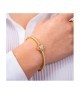 Bracciale rigido placcato oro giallo con motivo floreale definito da zirconi e fiore centrale crystal mod. XB1048D [0380e47e]