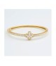 Bracciale rigido placcato oro giallo con motivo floreale definito da zirconi e fiore centrale crystal mod. XB1048D [b49d257a]