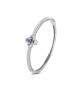 Bracciale rigido con motivo floreale definito da zirconi e fiore centrale ametista mod. xb1048v [a4379c6d]
