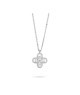 Collana girocollo con quadrifoglio pendente definito da zirconi e fiore centrale crystal mod. xgr751 [8a5b355f]