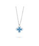 Collana girocollo con quadrifoglio pendente definito da zirconi e fiore centrale acquamarina mod. xgr751a [f2dd7536]