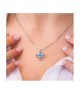 Collana girocollo con quadrifoglio pendente definito da zirconi e fiore centrale acquamarina mod. xgr751a [2bfb363b]