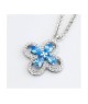 Collana girocollo con quadrifoglio pendente definito da zirconi e fiore centrale acquamarina mod. xgr751a [9ce6f73f]