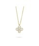 Collana girocollo placcata oro giallo con quadrifoglio pendente definito da zirconi mod. xgr752d [0771b850]