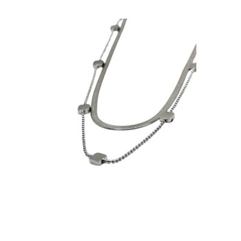 Collana in acciaio 316L  anallergico composta da 2 fili Mod.CLD00053 [8905cf5e]