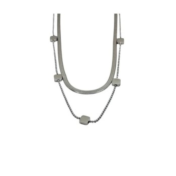 Collana in acciaio 316L  anallergico composta da 2 fili Mod.CLD00053 [50238c53]