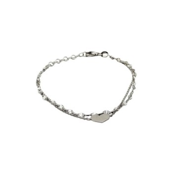 bracciale in argento 2 fili con cuore mod. ncbr927 [7d7fa24c]