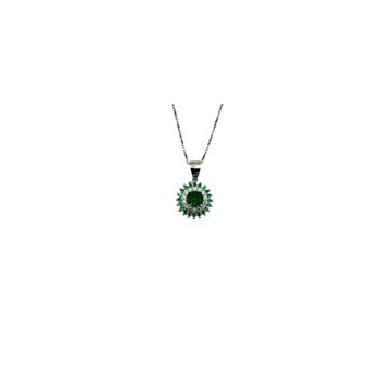 collana con tondo in argento 925 e zirconi mod. p3867 [d9e245c7]