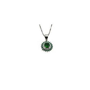 collana con tondo in argento 925 e zirconi mod. p3867 [61d66ba2]
