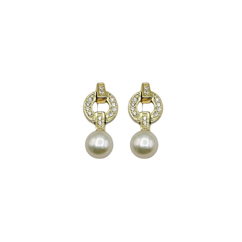 orecchini in argento con perle e zirconi mod. tghea2217 [284fc3b8]