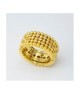 Anello placcato oro giallo a fascia larga con texture sferica e zirconi incastonati Mod.XAN226DG [6fcb72b1]
