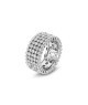 Anello a fascia larga con texture sferica e zirconi incastonati Mod.XAN226G [d53d9dd3]