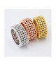 Anello a fascia larga con texture sferica e zirconi incastonati Mod.XAN226G [c98b3c97]