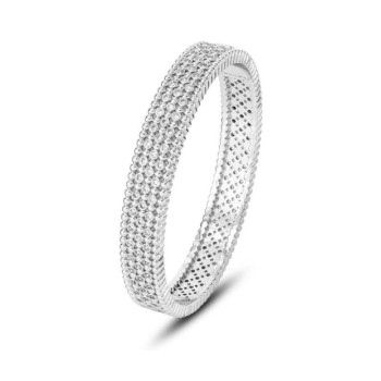 Bracciale rigido con texture sferica e zirconi incastonati Mod.XB1050 [8bad1722]