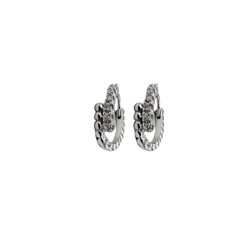 orecchini cerchi in argento con zirconi mod. itaargor0975 [5c995bd1]