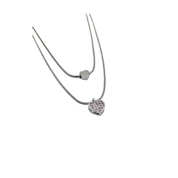 Collana in acciaio 316L  anallergico composta da 2 fili Mod.CLD00054 [de6b28c7]