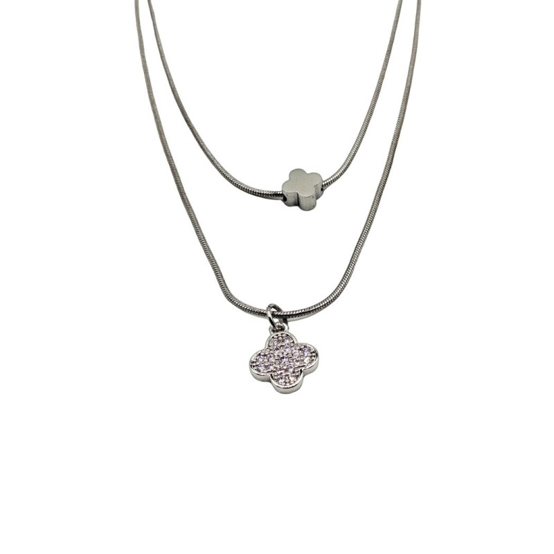 Collana in acciaio 316L  anallergico composta da 2 fili Mod.CLD00313 [24ddb18b]