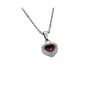 collana in acciaio con cuore e zirconi mod.PDD00261 [8119bcaa]