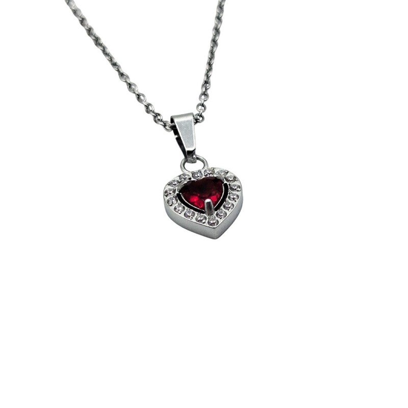 collana in acciaio con cuore e zirconi mod.PDD00261 [8119bcaa]