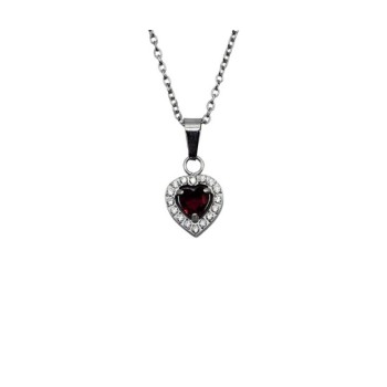 collana in acciaio con cuore e zirconi mod.PDD00261 [583fffa7]