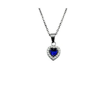collana in acciaio con cuore e zirconi mod.PDD00261 [4c342e26]