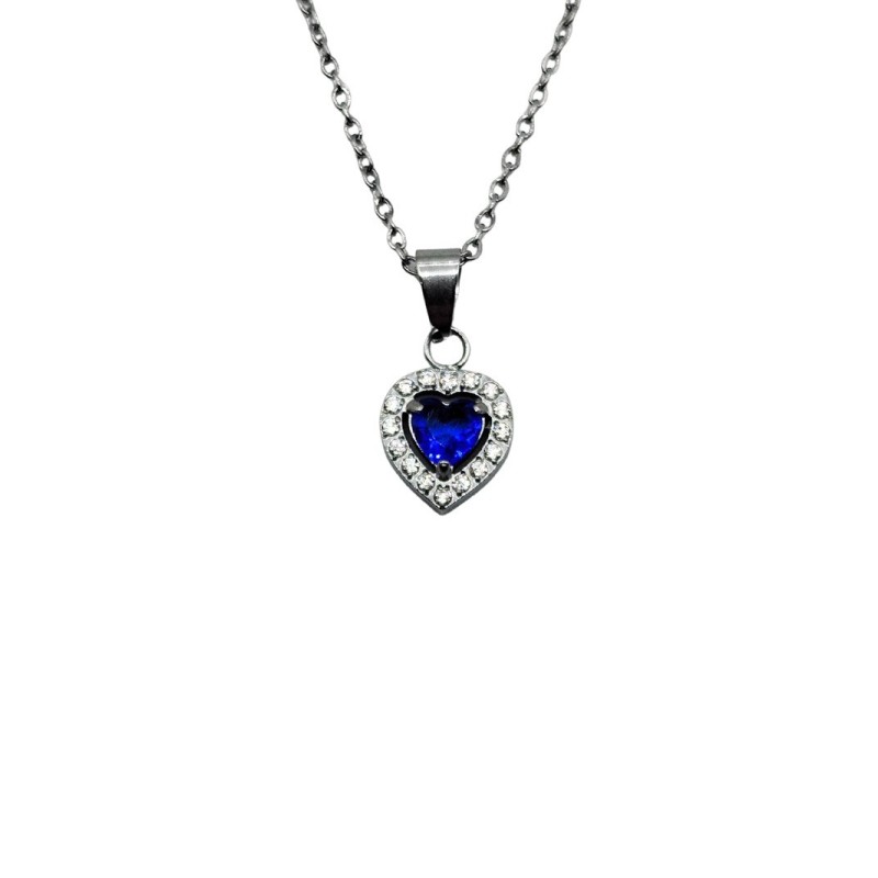 collana in acciaio con cuore e zirconi mod.PDD00261 [4c342e26]