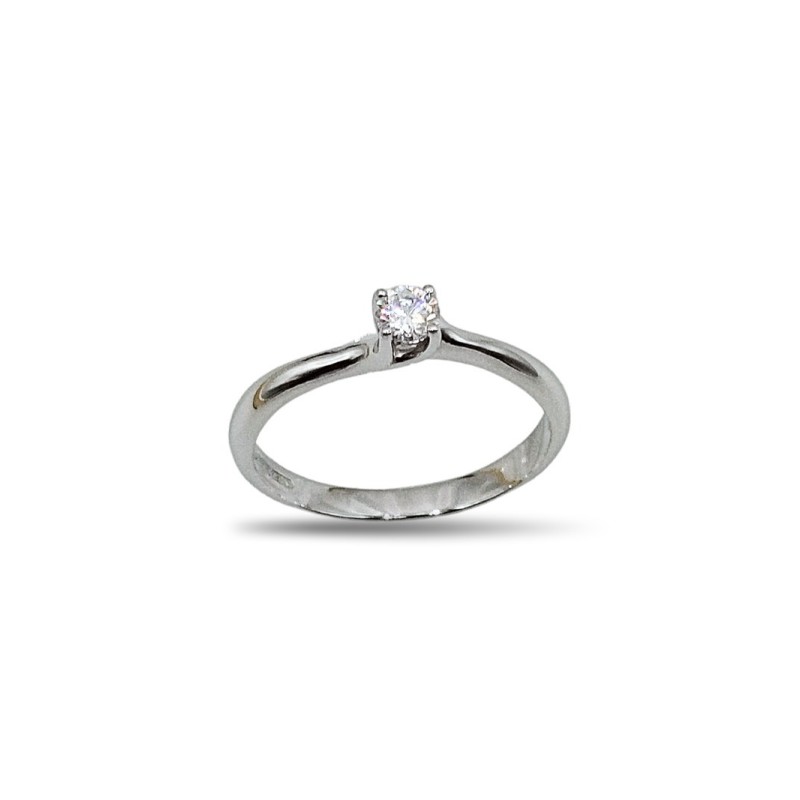 ANELLO SOLITARIO IN ARGENTO 925 E MOISSANITE 0,3  KT MOD. 78441 [e13eb31a]