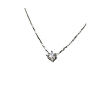 COLLANA IN ARGENTO 925 E MOISSANITE PUNTO LUCE  0,1  KT MOD. 78908 [369c1c3e]