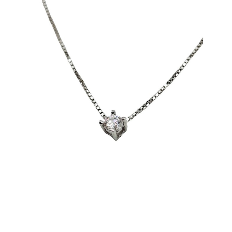 COLLANA IN ARGENTO 925 E MOISSANITE PUNTO LUCE  0,1  KT MOD. 78908 [369c1c3e]