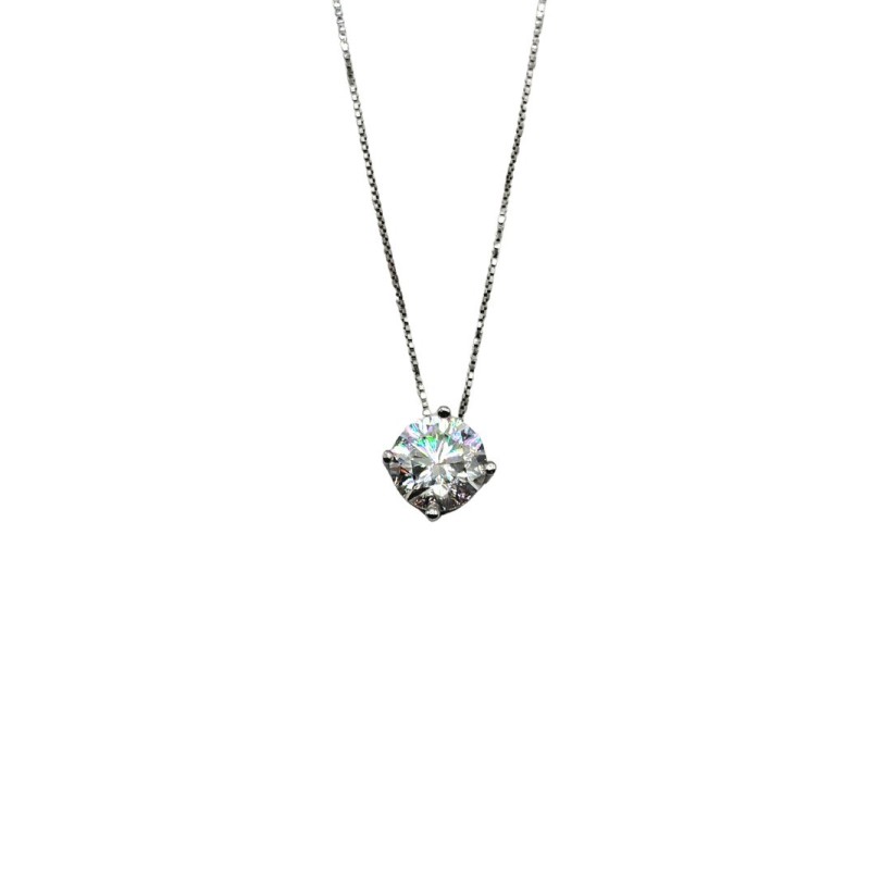 COLLANA IN ARGENTO 925 E MOISSANITE PUNTO LUCE 2,0 KT MOD. 78913 [3097ddee]