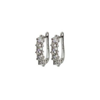 ORECCHINI IN ARGENTO 925 E MOISSANITE 1/2 CERCHIO 3,0 KT MOD. 79017 [df4873fa]