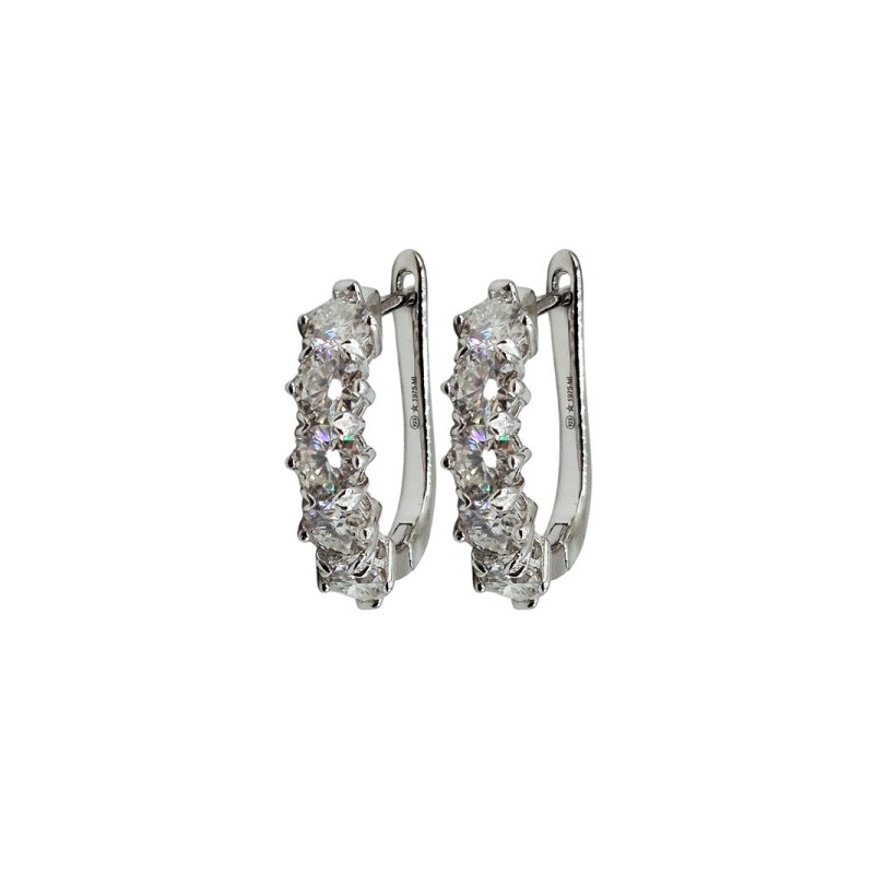 ORECCHINI IN ARGENTO 925 E MOISSANITE 1/2 CERCHIO 3,0 KT MOD. 79017 [df4873fa]