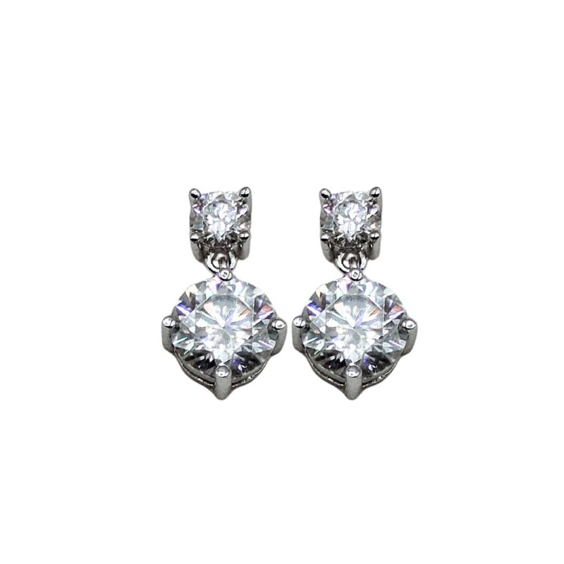 ORECCHINI IN ARGENTO 925 E MOISSANITE  P.LUCE DOPPIO 2,4 KT MOD. 79318 [e5c3aa2a]