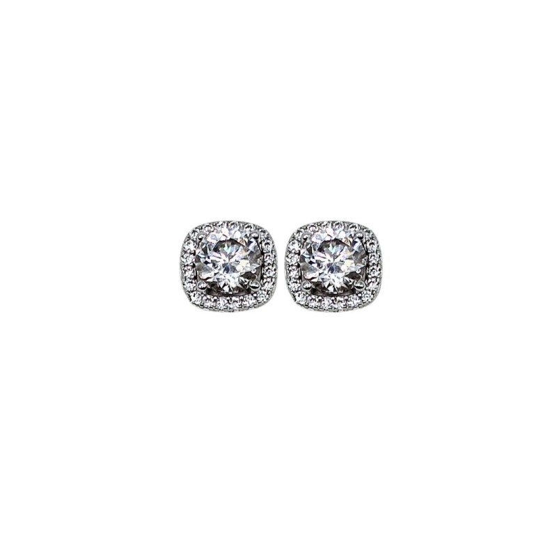 ORECCHINI IN ARGENTO 925 E MOISSANITE QUADRATO PICCOLO MOD. 79335 [9f91cf9e]