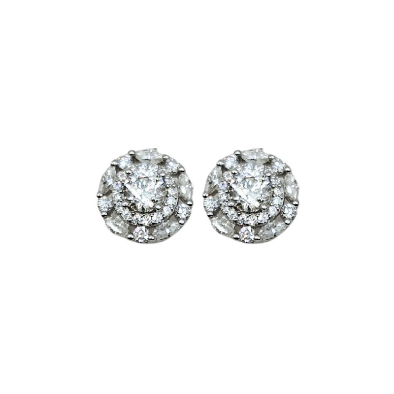 ORECCHINI IN ARGENTO 925 E MOISSANITE TONDO 0,6 KT MOD. 79342 [61284687]