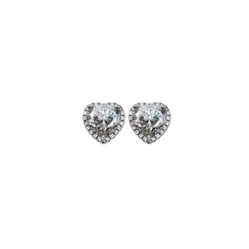 ORECCHINI CUORE IN ARGENTO 925 E MOISSANITE  4,0 KT MOD. 79347 [fa36fc81]
