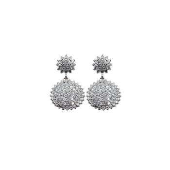 ORECCHINI IN ARGENTO 925 E MOISSANITE PENDENTE TONDO PAVE 1,46 KT mod. 79364 [aaeb8f3f]