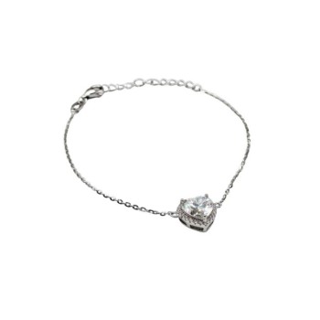 BRACCIALE IN ARGENTO 925  E MOISSANITE CENTRALE CUORE 2,0 KT MOD. 79377 [94848be1]