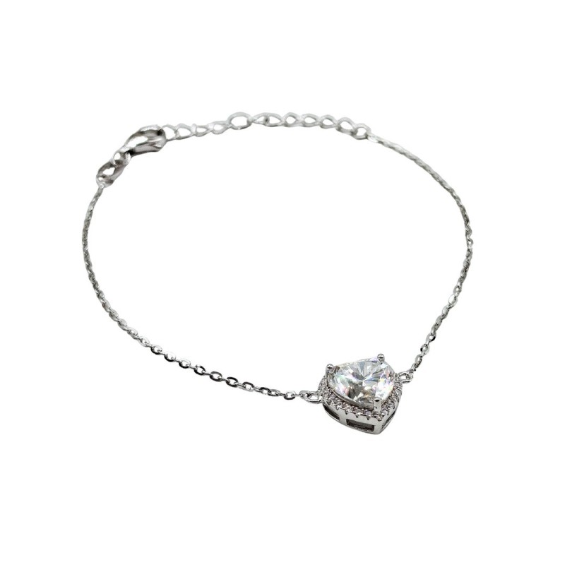 BRACCIALE IN ARGENTO 925  E MOISSANITE CENTRALE CUORE 2,0 KT MOD. 79377 [94848be1]