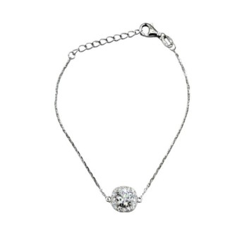 BRACCIALE IN ARGENTO 925 E MOISSANITE CENTRALE QUADRATO 1,0 KT MOD. 79378 [39a745ea]