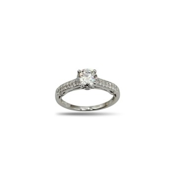 ANELLO SOLITARIO IN ARGENTO E MOISSANITE 1,0  KT MOD. 79392 [241ca8dc]