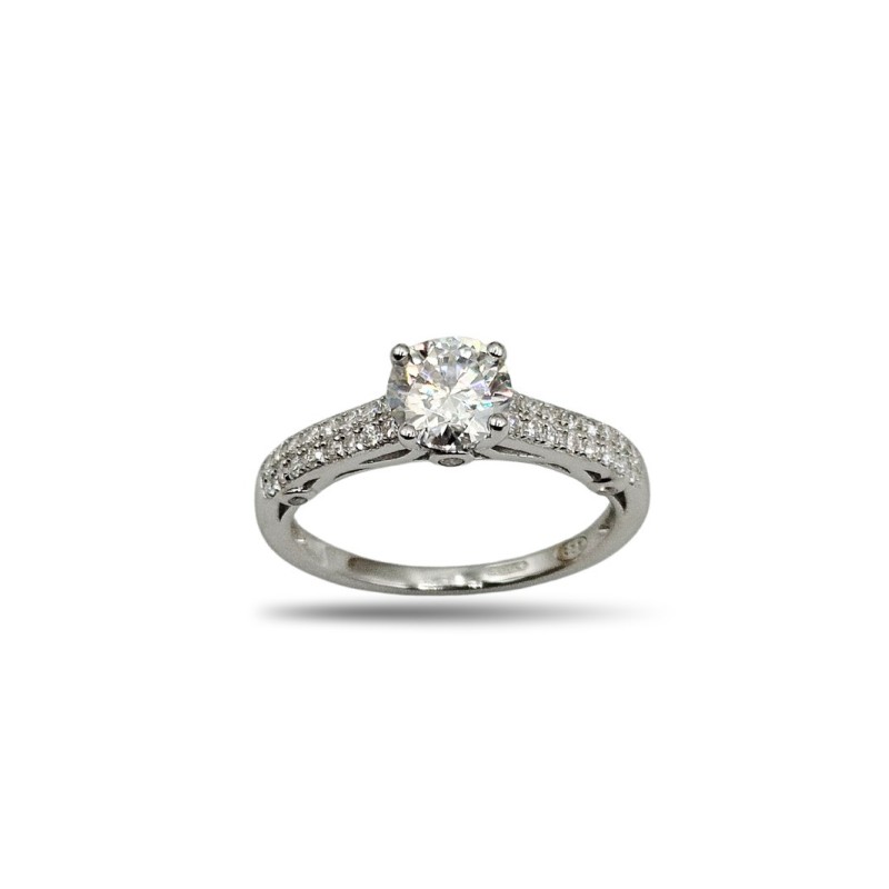 ANELLO SOLITARIO IN ARGENTO E MOISSANITE 1,0  KT MOD. 79392 [241ca8dc]